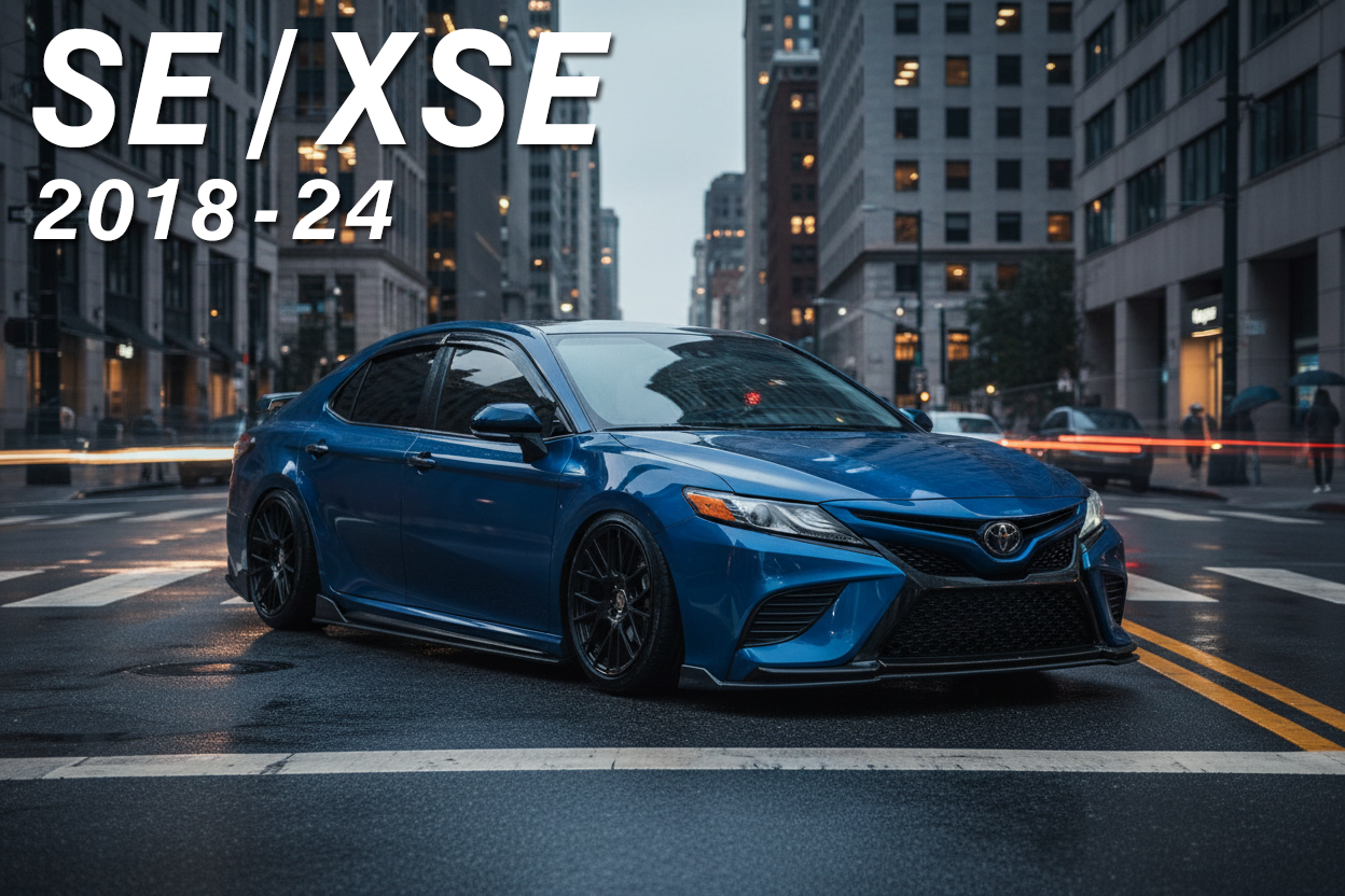 Toyota Camry 2018-2024 SE / XSE, Blue on a street in a city