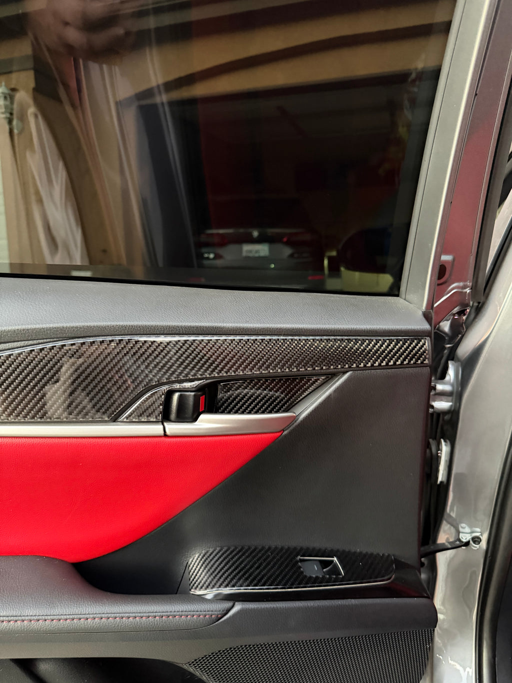 Carbon Fiber Interior Rear Door Panels Trim Kit - Toyota Camry (2025-2026) SE / XSE / LE / XLE