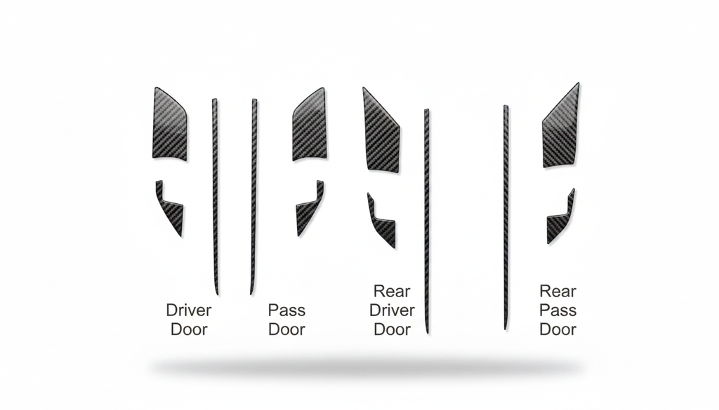 Carbon Fiber Interior Inner Door Bowl Pieces & Stripes Trim - Toyota Camry (2025-2026) SE / XSE / LE / XLE