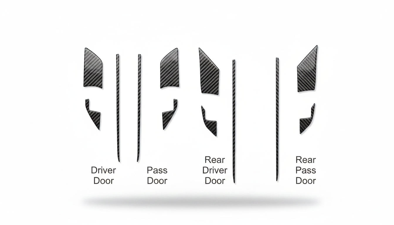 Carbon Fiber Interior Inner Door Bowl Pieces & Stripes Trim - Toyota Camry (2025-2026) SE / XSE / LE / XLE