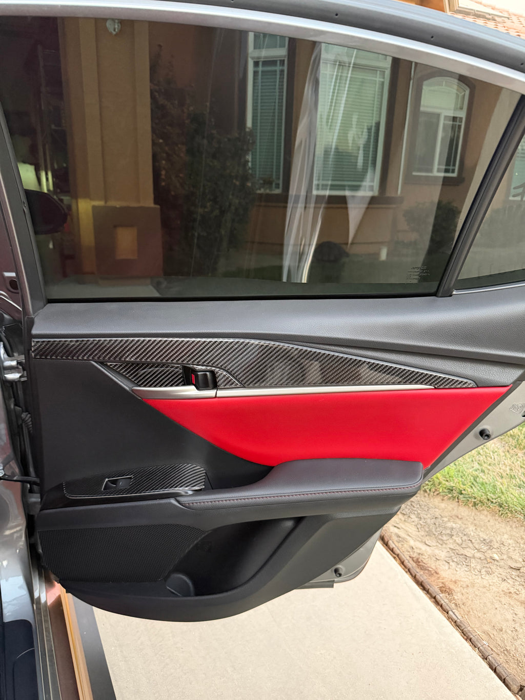 Carbon Fiber Interior Rear Door Panels Trim Kit - Toyota Camry (2025-2026) SE / XSE / LE / XLE