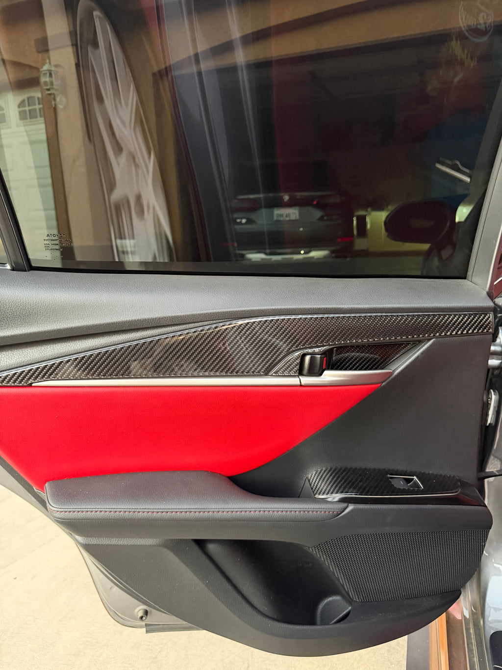 Carbon Fiber Interior Rear Door Panels Trim Kit - Toyota Camry (2025-2026) SE / XSE / LE / XLE