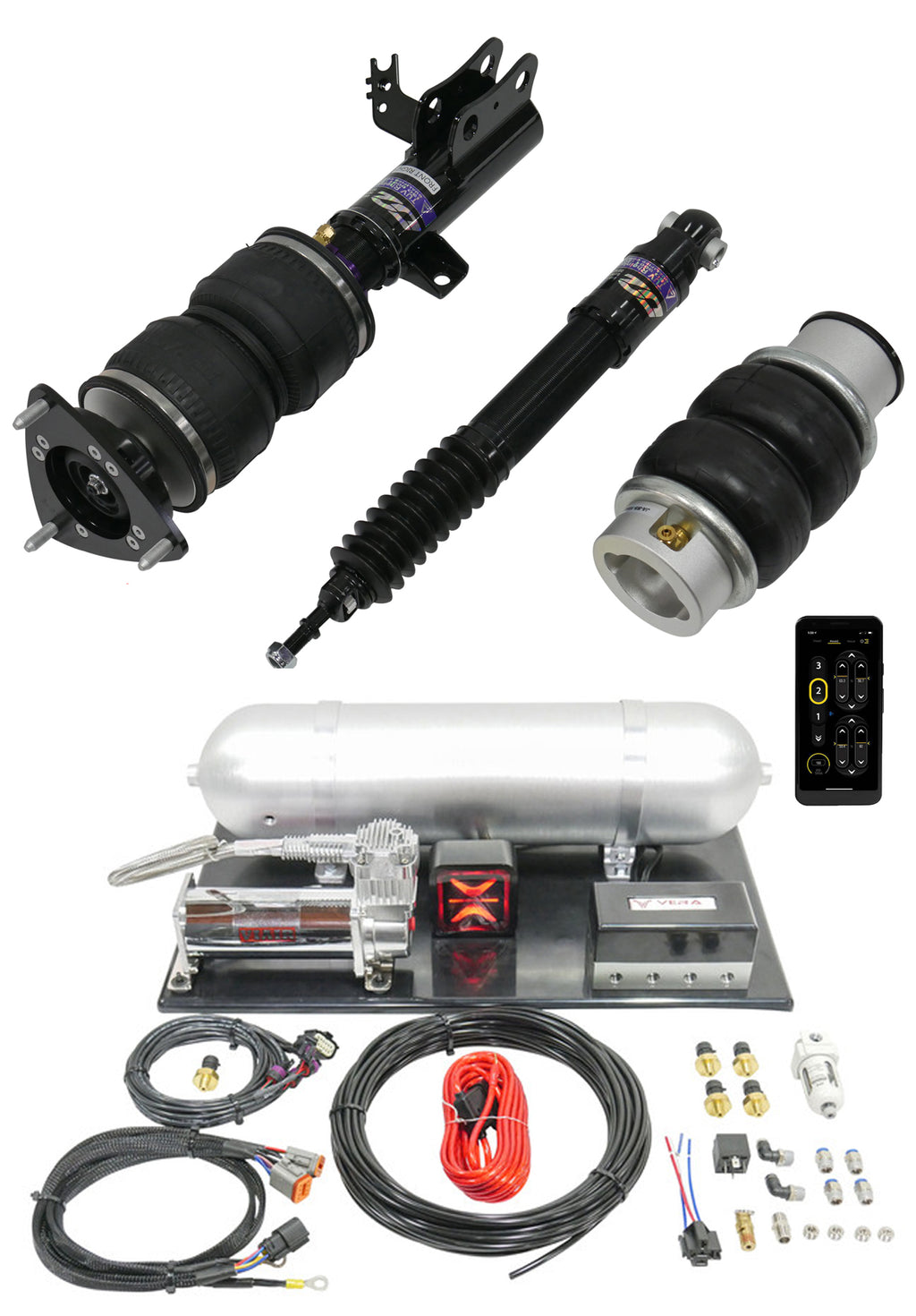D2 Racing Air Struts (Air Ride) - Toyota Camry (2018-2026) SE / XSE / LE / XLE / TRD