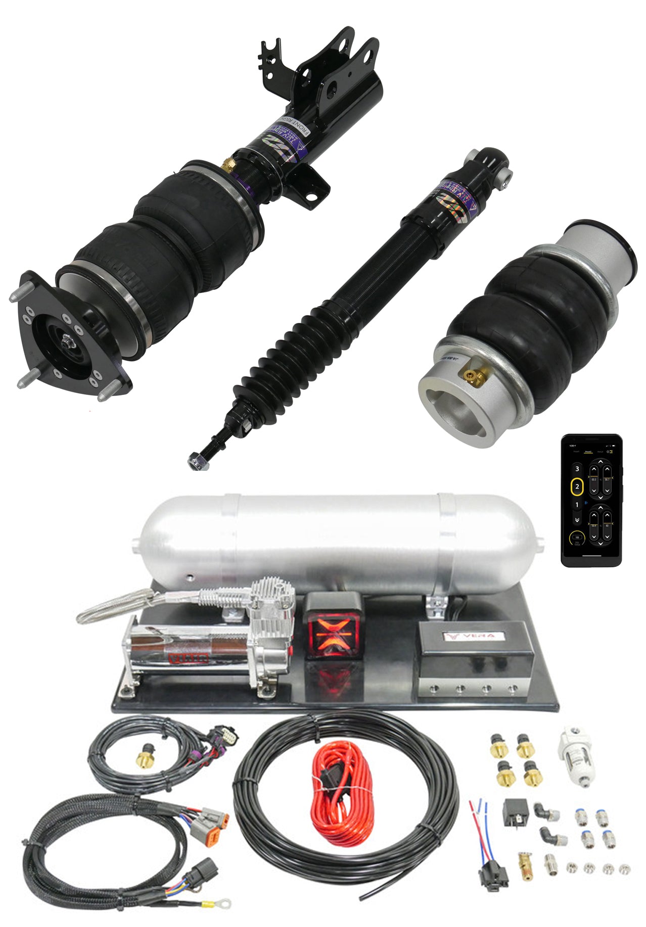 D2 Racing Air Struts (Air Ride) - Toyota Camry (2018-2026) SE / XSE / LE / XLE / TRD