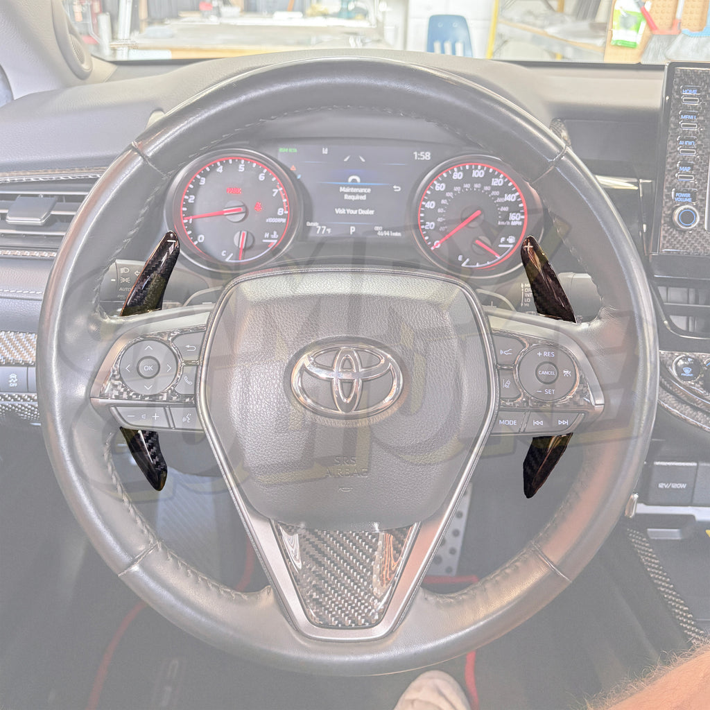 Carbon Fiber Steering Wheel Paddle Shifters - Toyota Camry (2018-2024) SE / XSE / TRD
