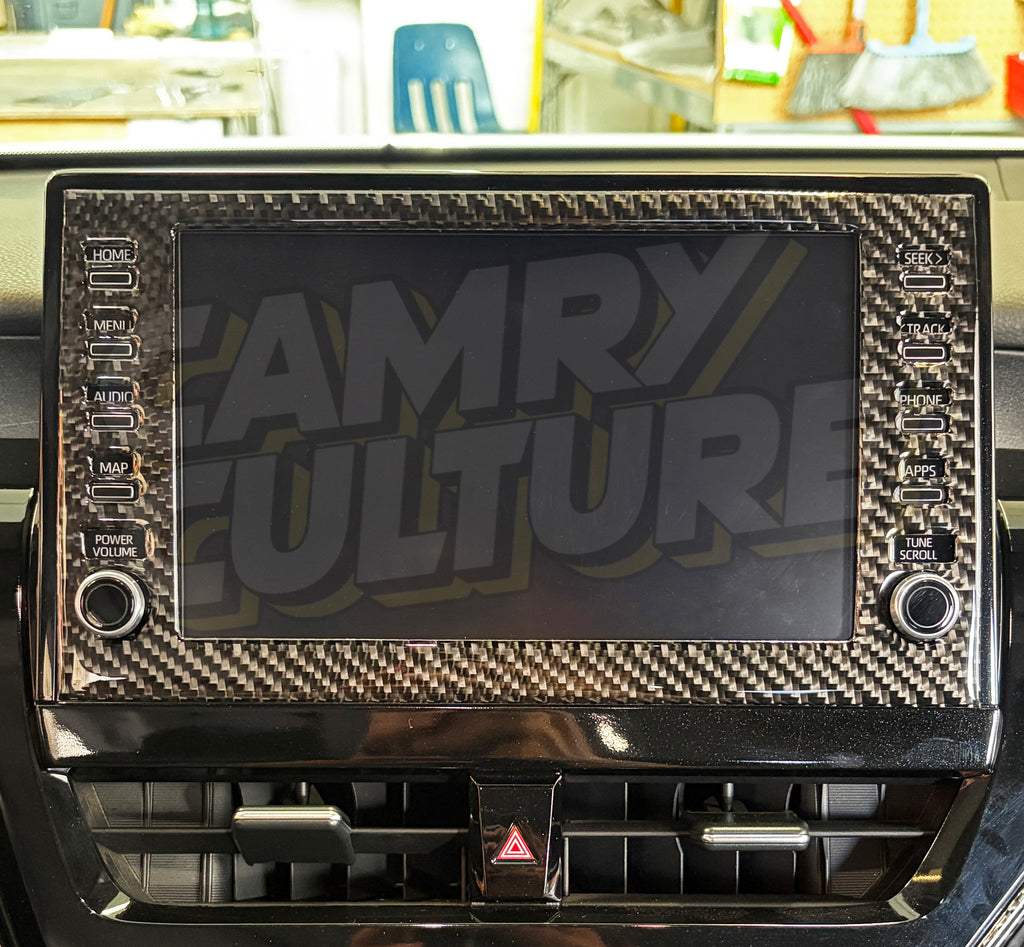Carbon Fiber Infotainment Screen Trim - Toyota Camry (2021-2024) SE / XSE / LE / XLE / TRD