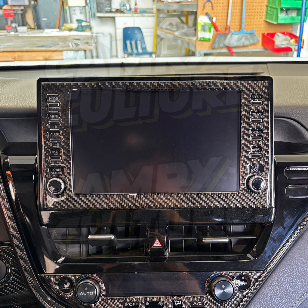 Carbon Fiber Infotainment Screen Trim - Toyota Camry (2021-2024) SE / XSE / LE / XLE / TRD
