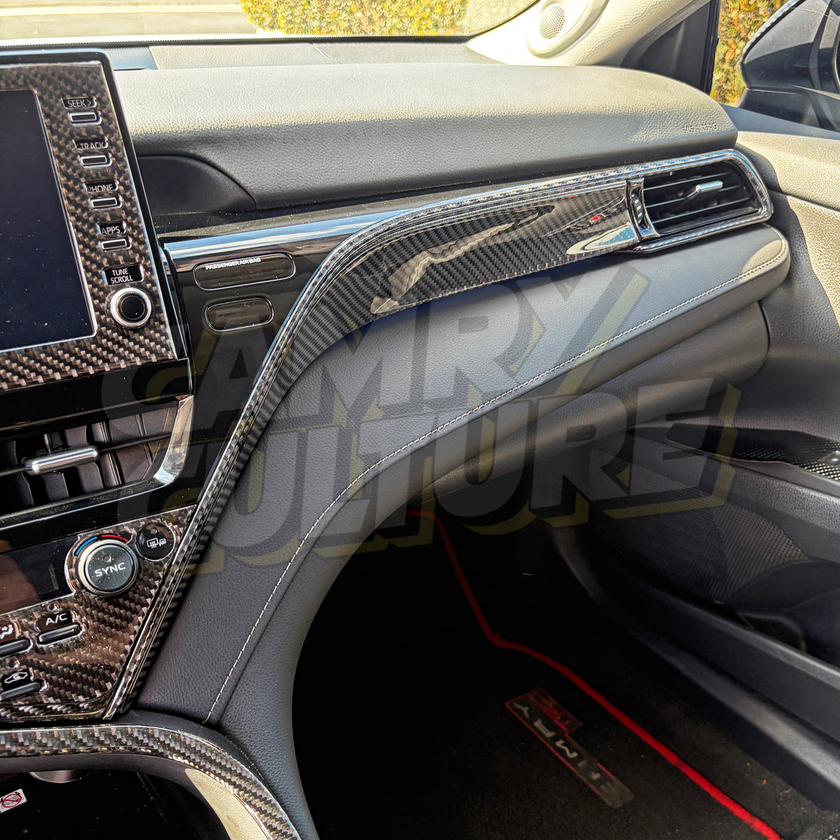 Carbon Fiber Passenger Dash Trim - Toyota Camry (2018-2024) SE / XSE / LE / XLE / TRD
