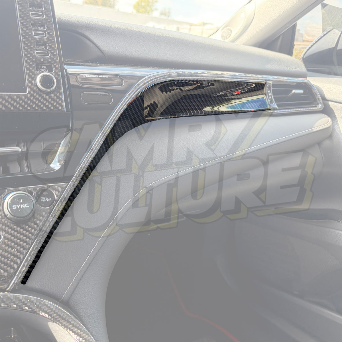 Carbon Fiber Passenger Dash Trim - Toyota Camry (2018-2024) SE / XSE / LE / XLE / TRD
