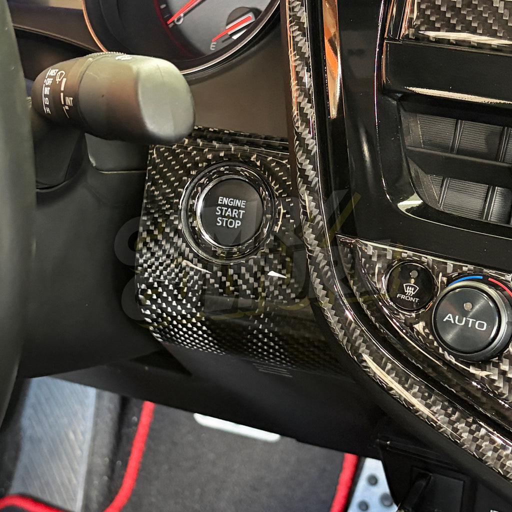Carbon Fiber Ignition Start Button Frame Trim - Toyota Camry (2018-2024) SE / XSE / LE / XLE / TRD