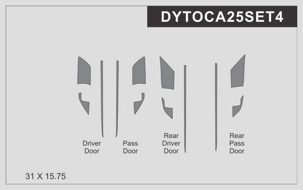 Carbon Fiber Interior Inner Door Bowl Pieces & Stripes Trim - Toyota Camry (2025-2026) SE / XSE / LE / XLE