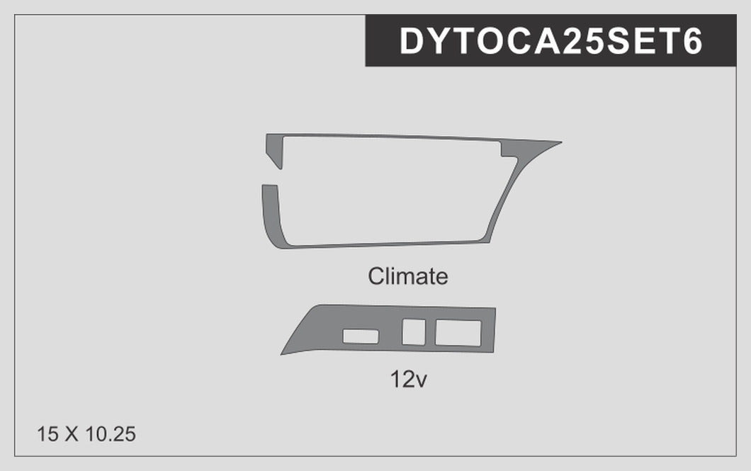 Carbon Fiber Interior Climate & 12V Trim Kit - Toyota Camry (2025-2026) SE / XSE / LE / XLE