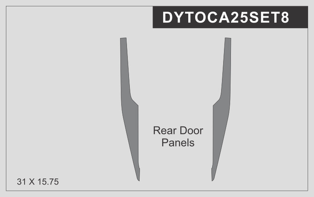 Carbon Fiber Interior Rear Door Panels Trim Kit - Toyota Camry (2025-2026) SE / XSE / LE / XLE