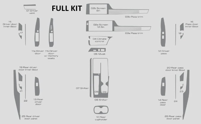 Carbon Fiber Interior Full Kit - Toyota Camry (2025-2026) SE / XSE / LE / XLE