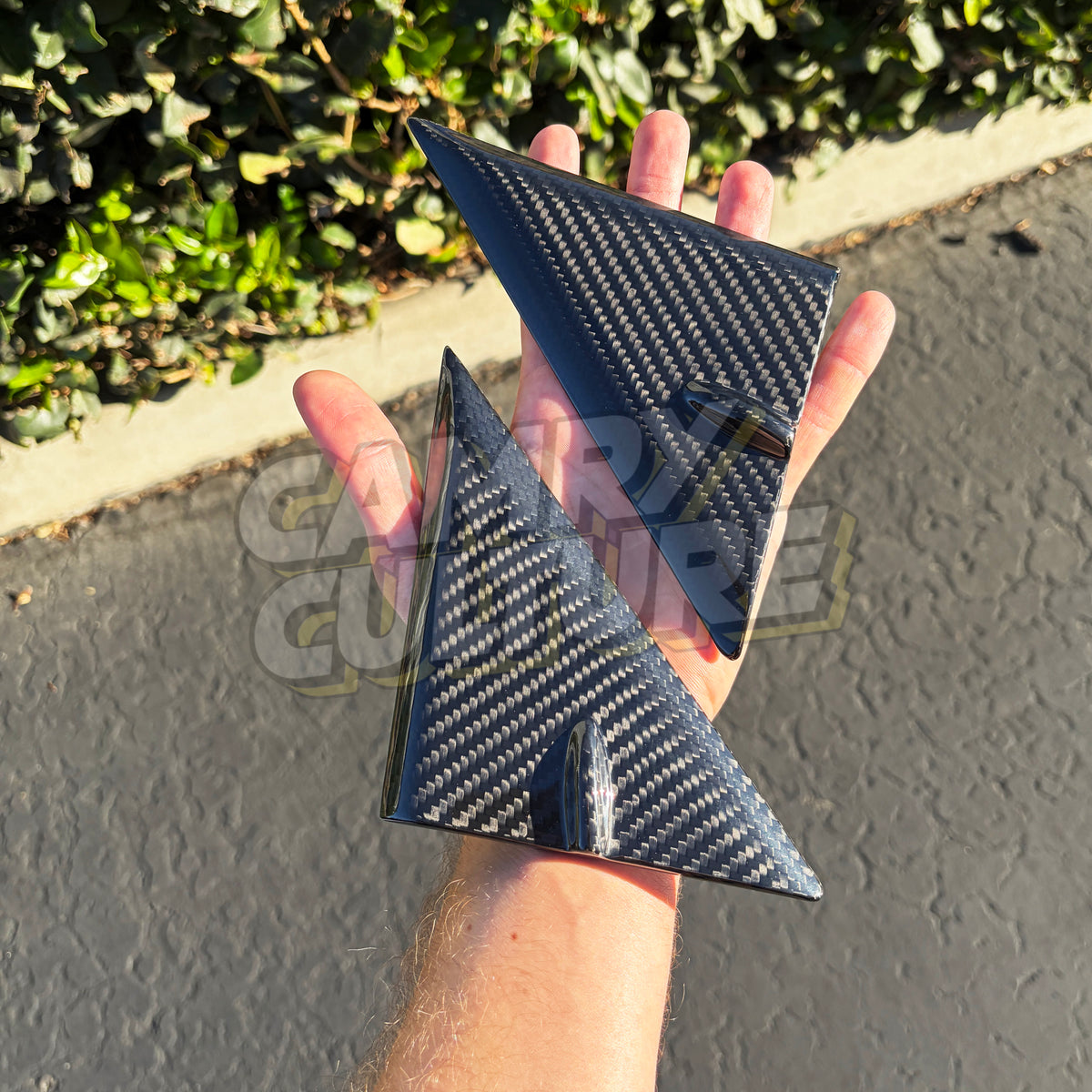 Carbon Fiber A-Pillar Triangular Trim - Toyota Camry (2018-2024) SE / XSE / LE / XLE / TRD