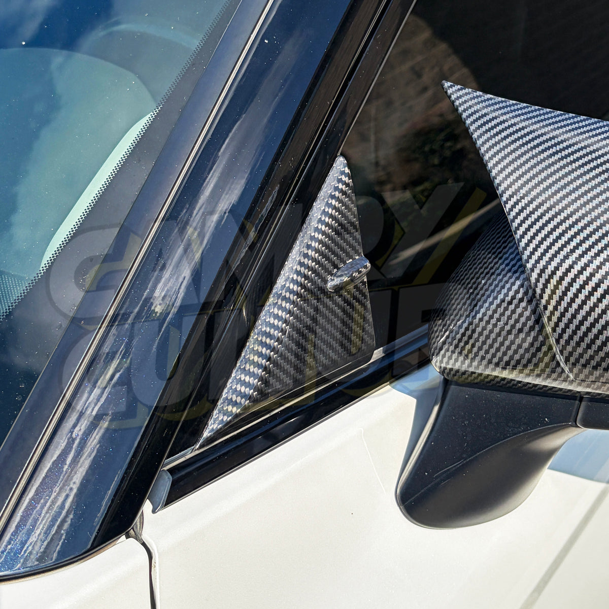 Carbon Fiber A-Pillar Triangular Trim - Toyota Camry (2018-2024) SE / XSE / LE / XLE / TRD