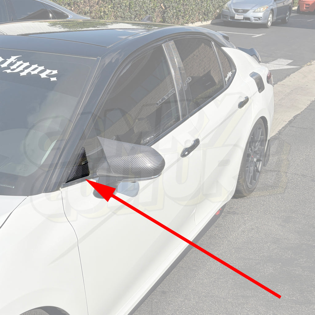 Carbon Fiber A-Pillar Triangular Trim - Toyota Camry (2018-2024) SE / XSE / LE / XLE / TRD