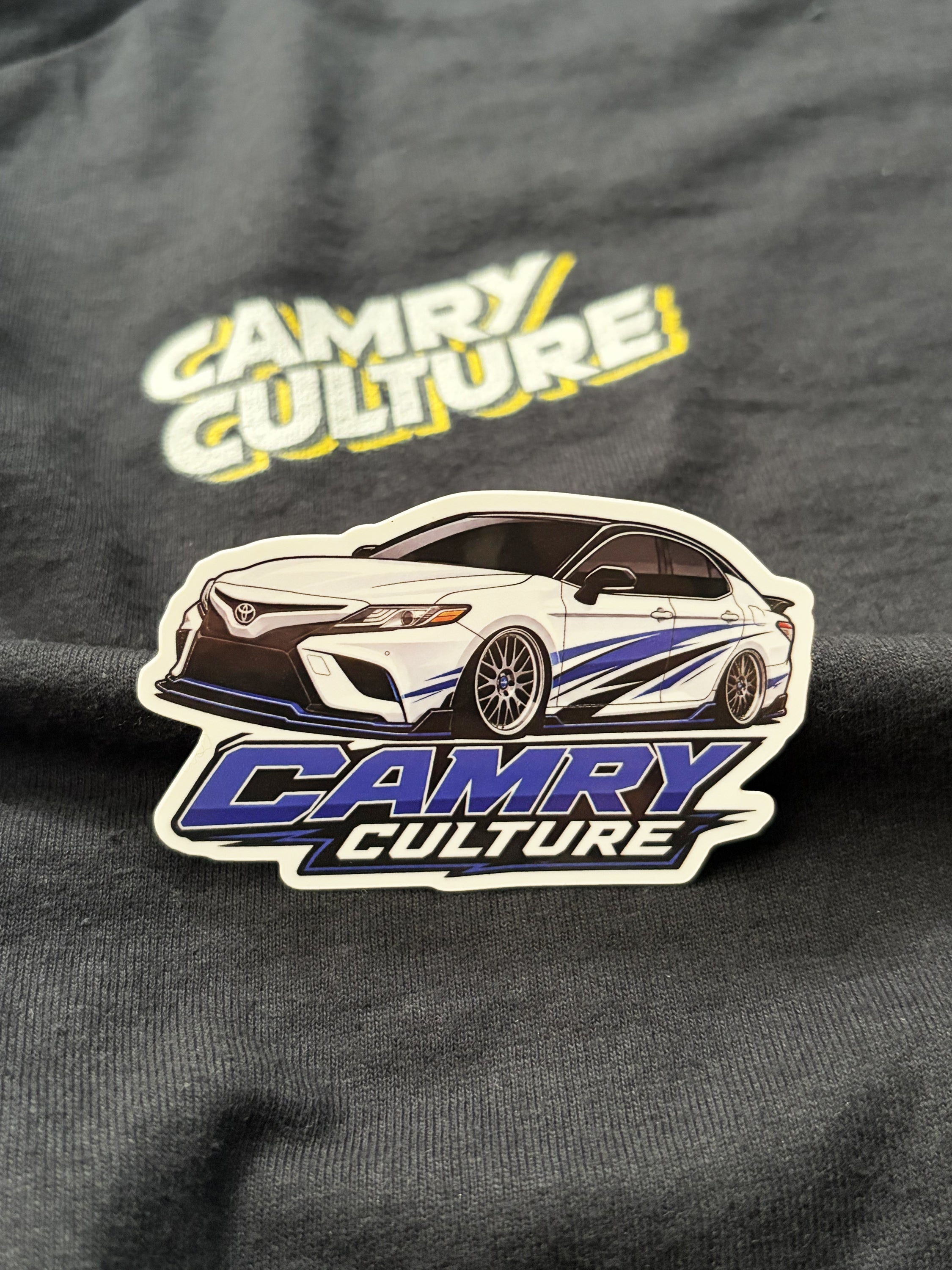 "Camry Culture" White & Blue Sticker - Toyota Camry