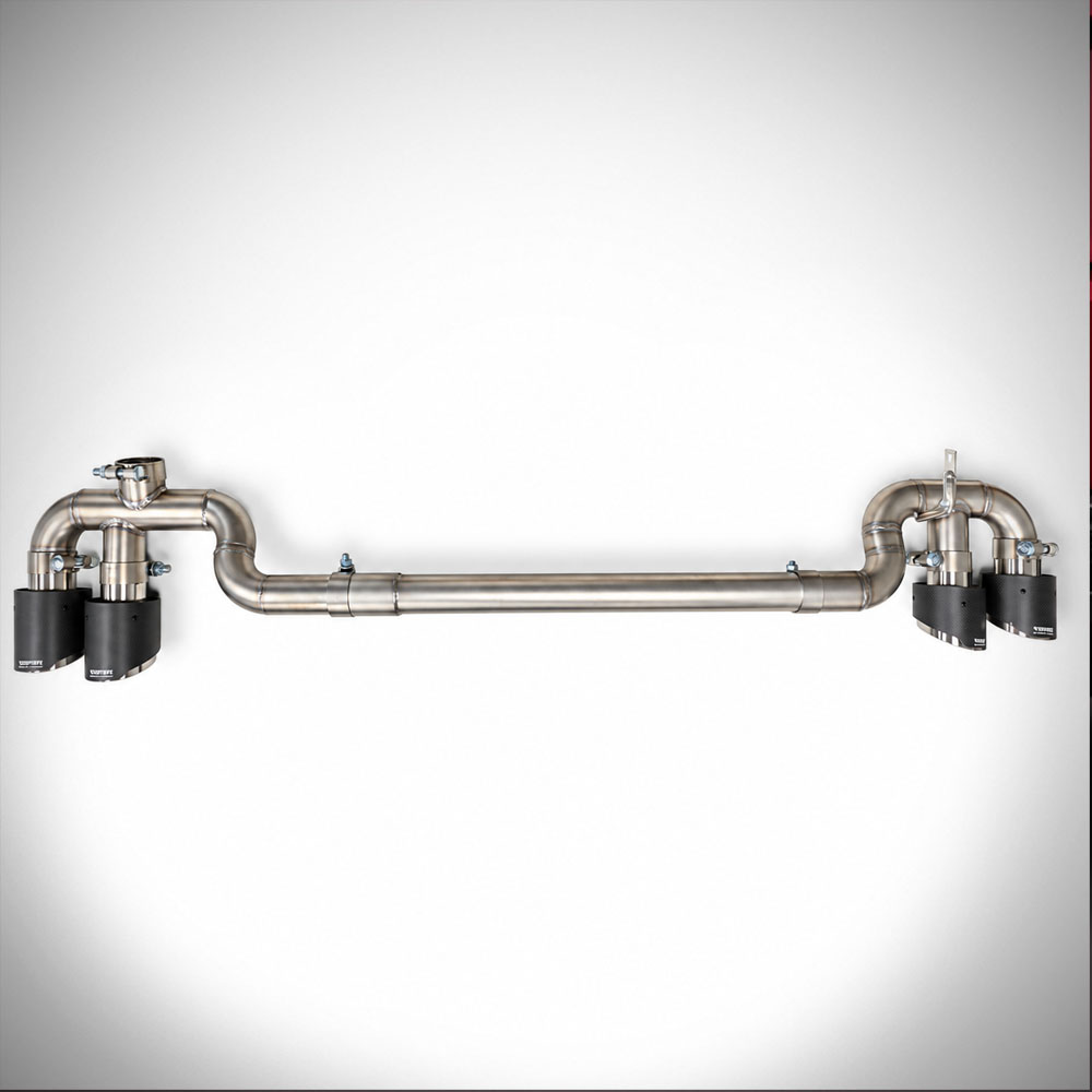 YOFER Quad Exhaust System with Carbon Fiber Tips - Toyota Camry (2025-2026) SE / XSE w/ YOFER Dual Cut Outs Diffuser
