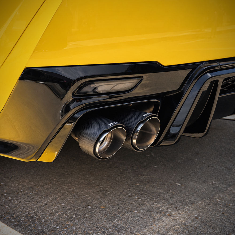 YOFER Quad Exhaust System with Carbon Fiber Tips - Toyota Camry (2025-2026) SE / XSE w/ YOFER Dual Cut Outs Diffuser