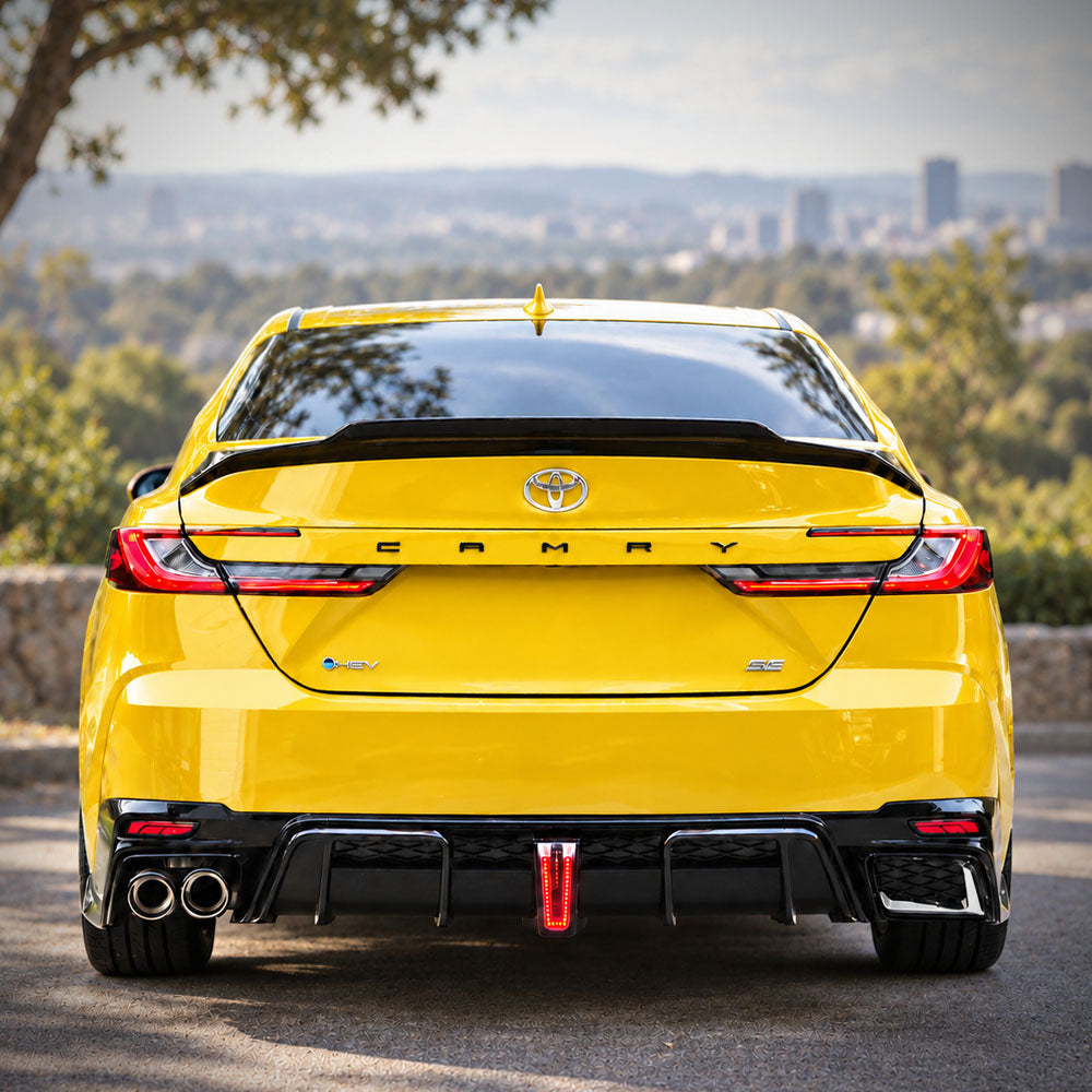 YOFER Quad Exhaust System with Carbon Fiber Tips - Toyota Camry (2025-2026) SE / XSE w/ YOFER Dual Cut Outs Diffuser