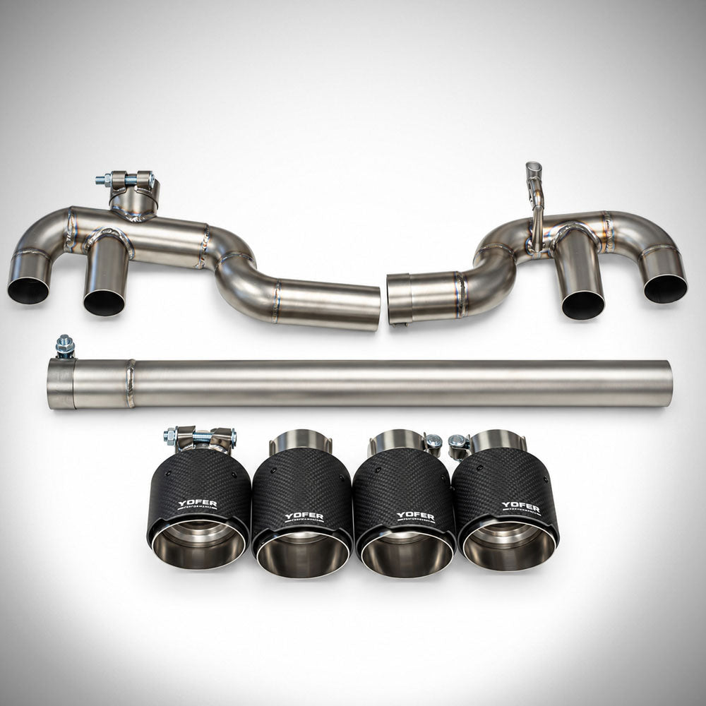 YOFER Quad Exhaust System with Carbon Fiber Tips - Toyota Camry (2025-2026) SE / XSE w/ YOFER Dual Cut Outs Diffuser
