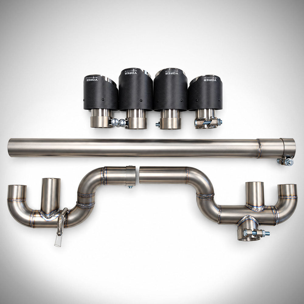 YOFER Quad Exhaust System with Carbon Fiber Tips - Toyota Camry (2025-2026) SE / XSE w/ YOFER Dual Cut Outs Diffuser