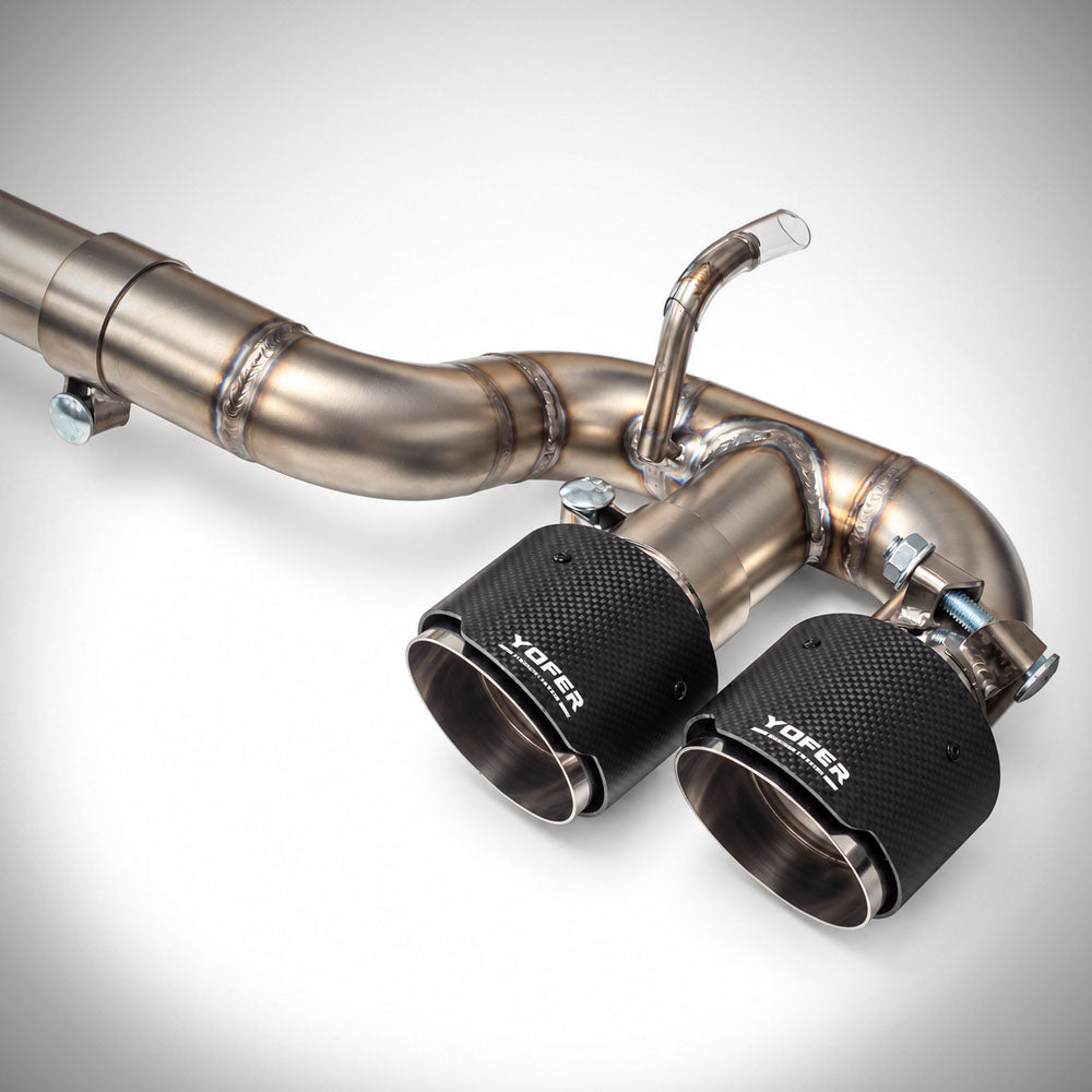YOFER Quad Exhaust System with Carbon Fiber Tips - Toyota Camry (2025-2026) SE / XSE w/ YOFER Dual Cut Outs Diffuser