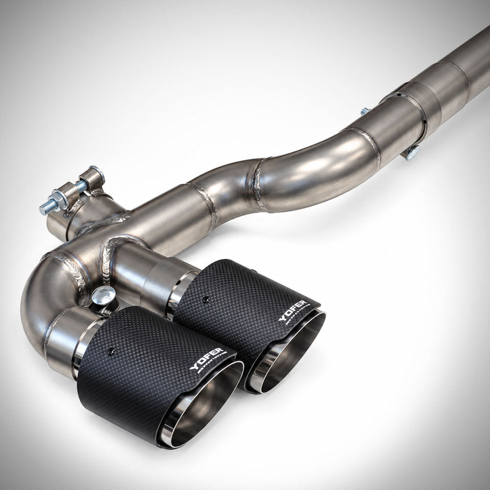 YOFER Quad Exhaust System with Carbon Fiber Tips - Toyota Camry (2025-2026) SE / XSE w/ YOFER Dual Cut Outs Diffuser