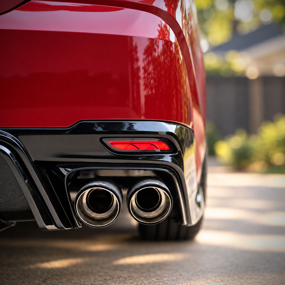 YOFER Quad Exhaust System with Carbon Fiber Tips - Toyota Camry (2025-2026) SE / XSE w/ YOFER Dual Cut Outs Diffuser