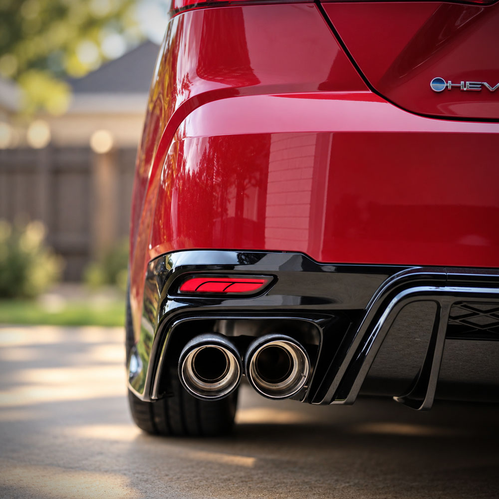 YOFER Quad Exhaust System with Carbon Fiber Tips - Toyota Camry (2025-2026) SE / XSE w/ YOFER Dual Cut Outs Diffuser