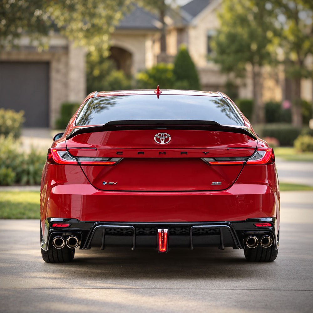 YOFER Quad Exhaust System with Carbon Fiber Tips - Toyota Camry (2025-2026) SE / XSE w/ YOFER Dual Cut Outs Diffuser