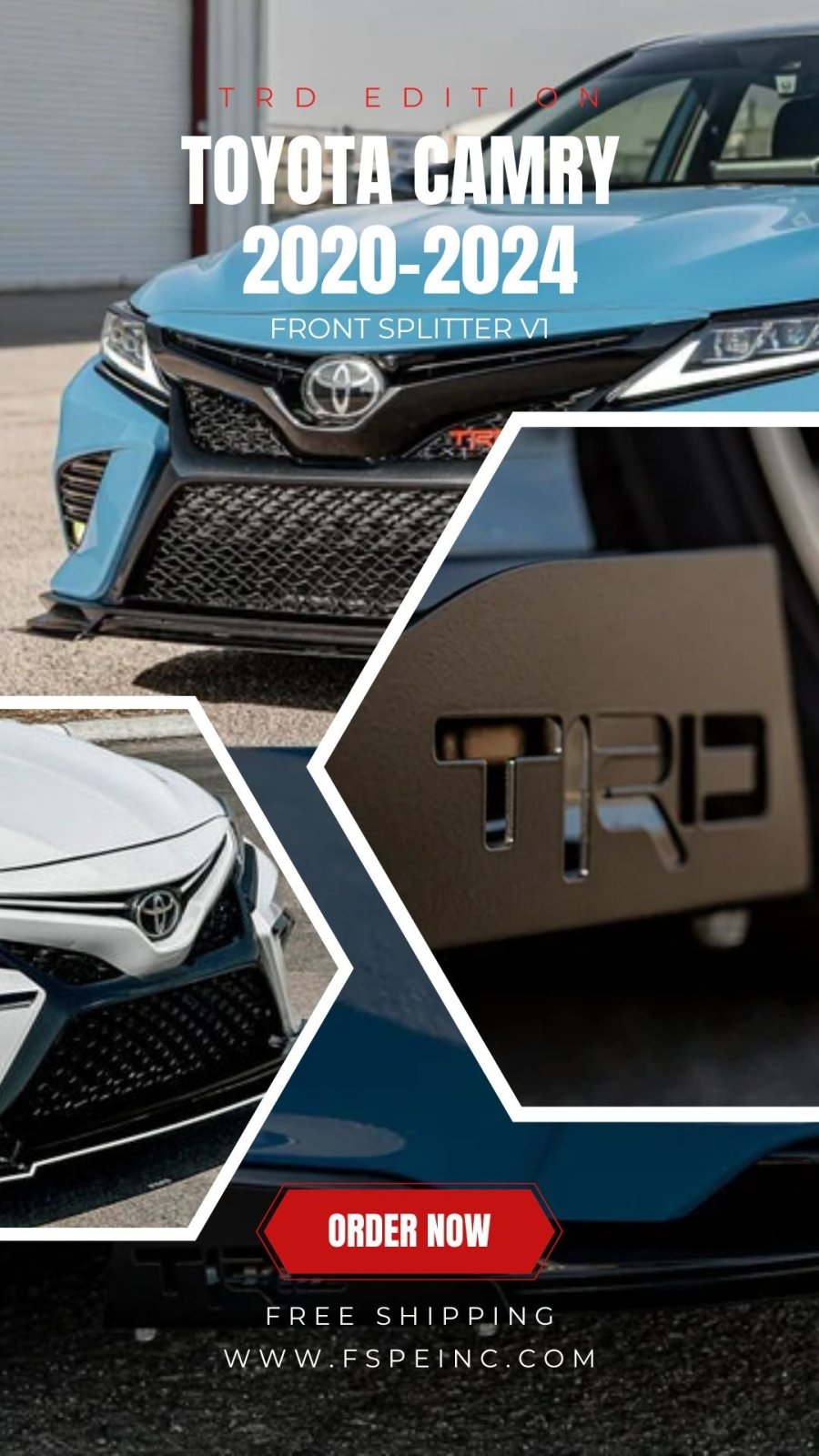 FSPE TRD Front Splitter V1 - Toyota Camry (2020-2024) TRD